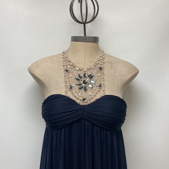 Adrianna Papell empire waist top jewels long gown - Picture 5 of 12